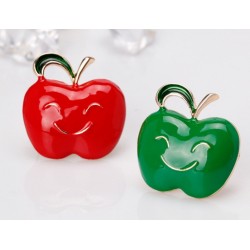 Apple with a smiling face - brooch
