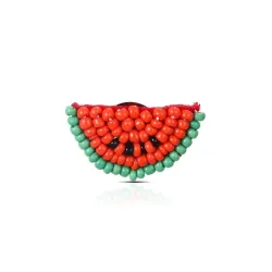 Beaded watermelon - acrylic broochBrooches