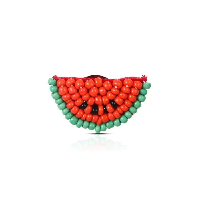 Beaded watermelon brooches