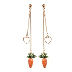Pumpkin / carrot - long / stud long earringsEarrings