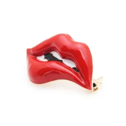 Red lip - enamel brooch