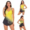 Bathing swimsuit - peacock feather print - two piece