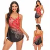 Bathing swimsuit - peacock feather print - two piece