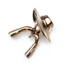 Lady wearing hat - brooch