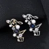 Musical notes - crystal brooch