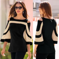 Blouse hors-épaule - tunique manches longues