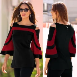 Blouse hors-épaule - tunique manches longues