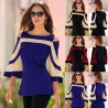 Blouse hors-épaule - tunique manches longues