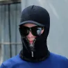 Winter knitted hat with a visor - face protection - balaclava with a zipperHats & Caps