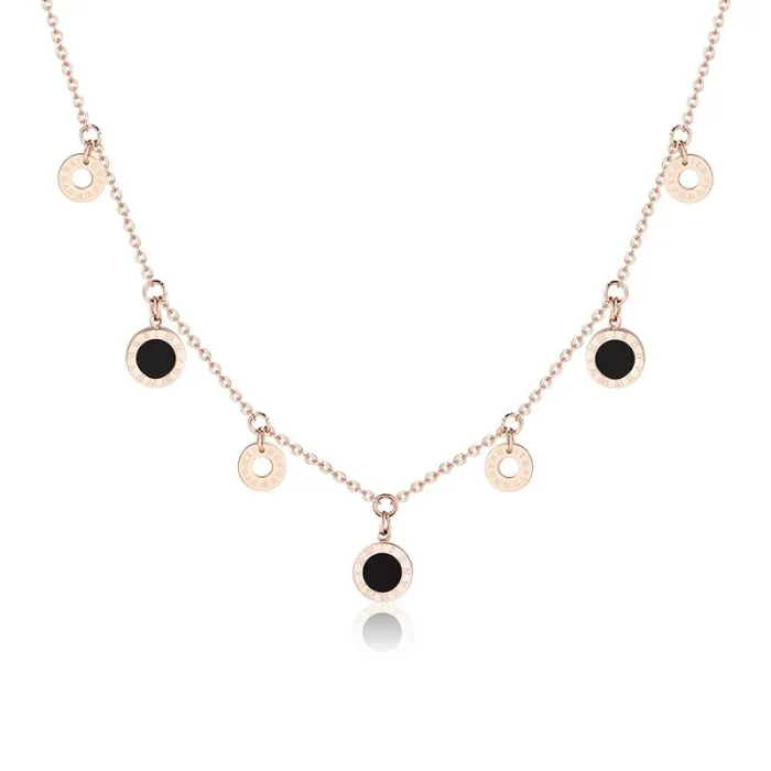 Gold necklace - round charms with Roman numbersNecklaces