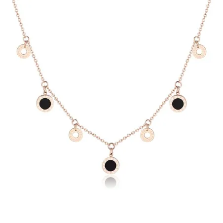 Gold necklace - round charms with Roman numbersNecklaces