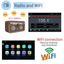 9/10" car radio - Android / 2 Din - GPS - Bluetooth - WIFI - Mirrorlink - MP5Radio