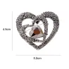 3 heart black heart brooch - with heart charm