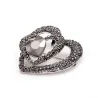 3 heart black heart brooch - with heart charm