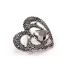 3 heart black heart brooch - with heart charm