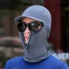 Winter knitted hat with a visor - face protection - balaclava with a zipperHats & Caps