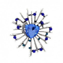 Stylish flower brooch - with glass crystals