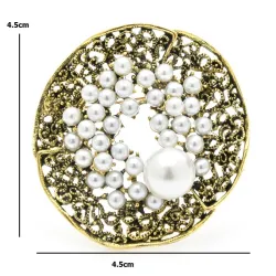 Pearl flower - crystal brooch