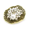 Pearl flower - crystal brooch
