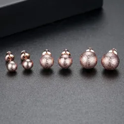 Rose gold metal ball - stud earrings