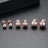 Rose gold metal ball - stud earrings