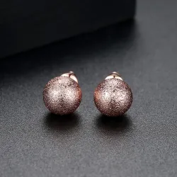 Rose gold metal ball - stud earrings