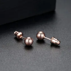 Rose gold metal ball - stud earrings