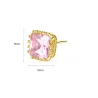 Minimalistic rectangle - crystal earring