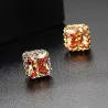 Minimalistic rectangle - crystal earring