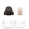 Leather shoulder bag / satchel - with strap / front pocket
