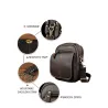 Leather shoulder bag / satchel - with strap / front pocket