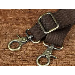 Leather shoulder bag / satchel - with strap / front pocket