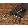 Leather shoulder bag / satchel - with strap / front pocket