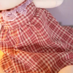 Rabbit in checkered dress - stuffed toy / dollCuddly toys