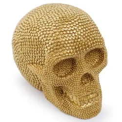 Golden skull statue - home decoration - halloween - trick a treat decor Ornaments Gifts
