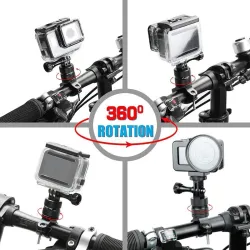 Pince en aluminium pour guidon de vélo / moto - support - pour GoPro Hero / Xiaomi