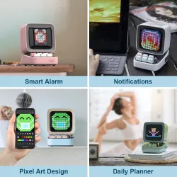 Retro portable speaker - pixel art - with LED display board