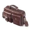 Sac à bandoulière vintage - avec sangle / fermetures à glissière - cuir de vachette véritable