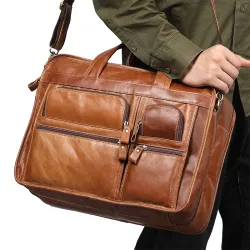 Sac bandoulière / bandoulière en cuir véritable - grande capacité