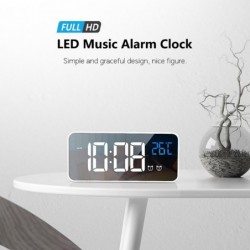 Réveil musical LED - USB - activé par le son - avec fonction snooze