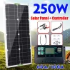 Solar panel kit - battery charger - dual USB - 250W - with controller - for car / yacht / SmartphonesSolar panels