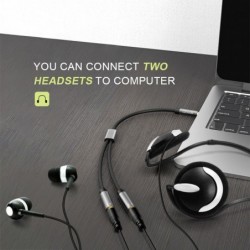 Headphone splitter- 3.5mm jack - male to 2 female - for PC