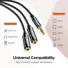 Headphone splitter - AUX cable - 3.5mm jack - 1 male to 2 female - ABS / aluminumSplitters