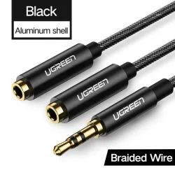 Headphone splitter - AUX cable - 3.5mm jack - 1 male to 2 female - ABS / aluminumSplitters