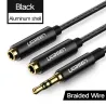 Headphone splitter - AUX cable - 3.5mm jack - 1 male to 2 female - ABS / aluminumSplitters