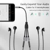 Audio splitter - AUX cable - 3 female to 1 male - 3.5mm jack - iPhone / Samsung / MP3 playerSplitters
