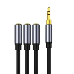 Audio splitter - 3 female to 1 male - 3.5mm jack - iPhone / Samsung / MP3 player