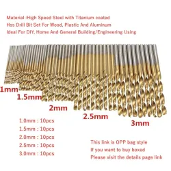 HSS twist drill bit set - 1mm / 1.5mm / 2mm / 2.5mm / 3mm - 100-200pcs