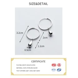 Round earrings with water drops - 925 sterling silverEarrings