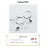 Round earrings with water drops - 925 sterling silverEarrings